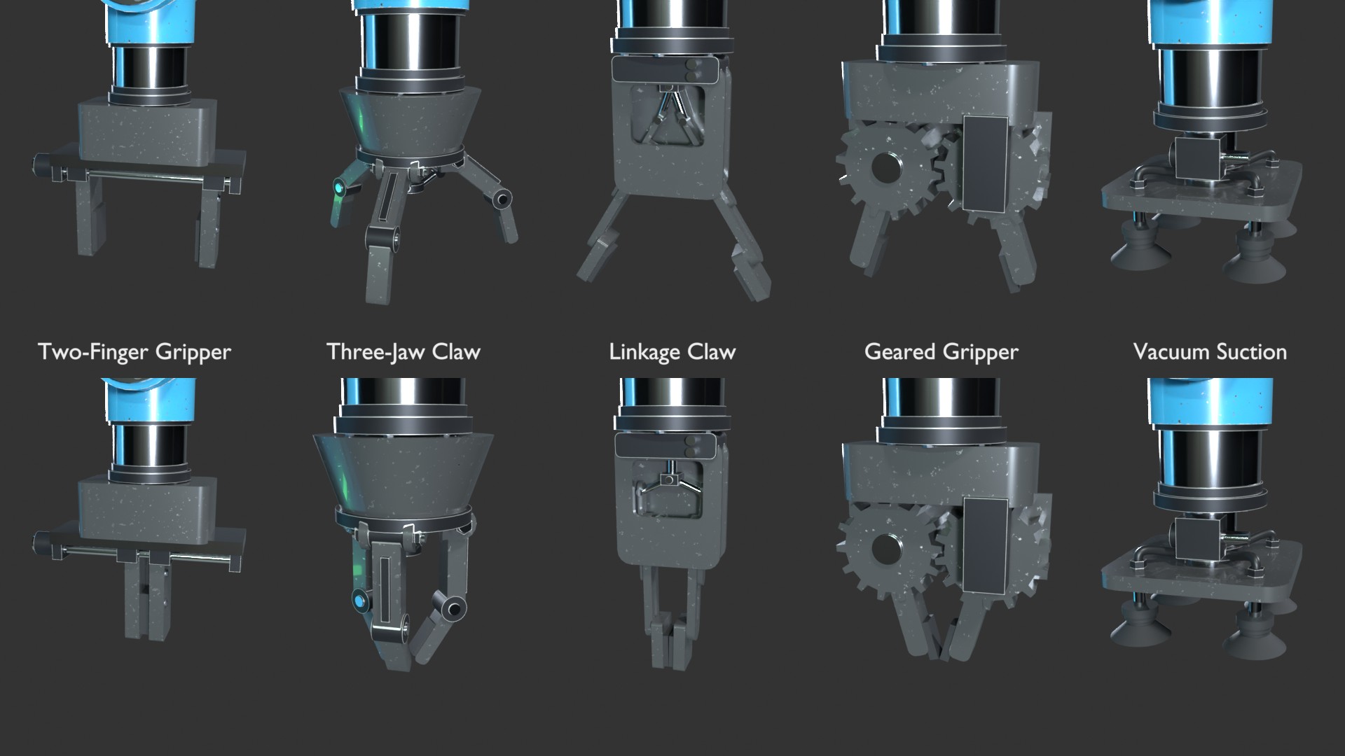 Robo Arms tools, open and closed